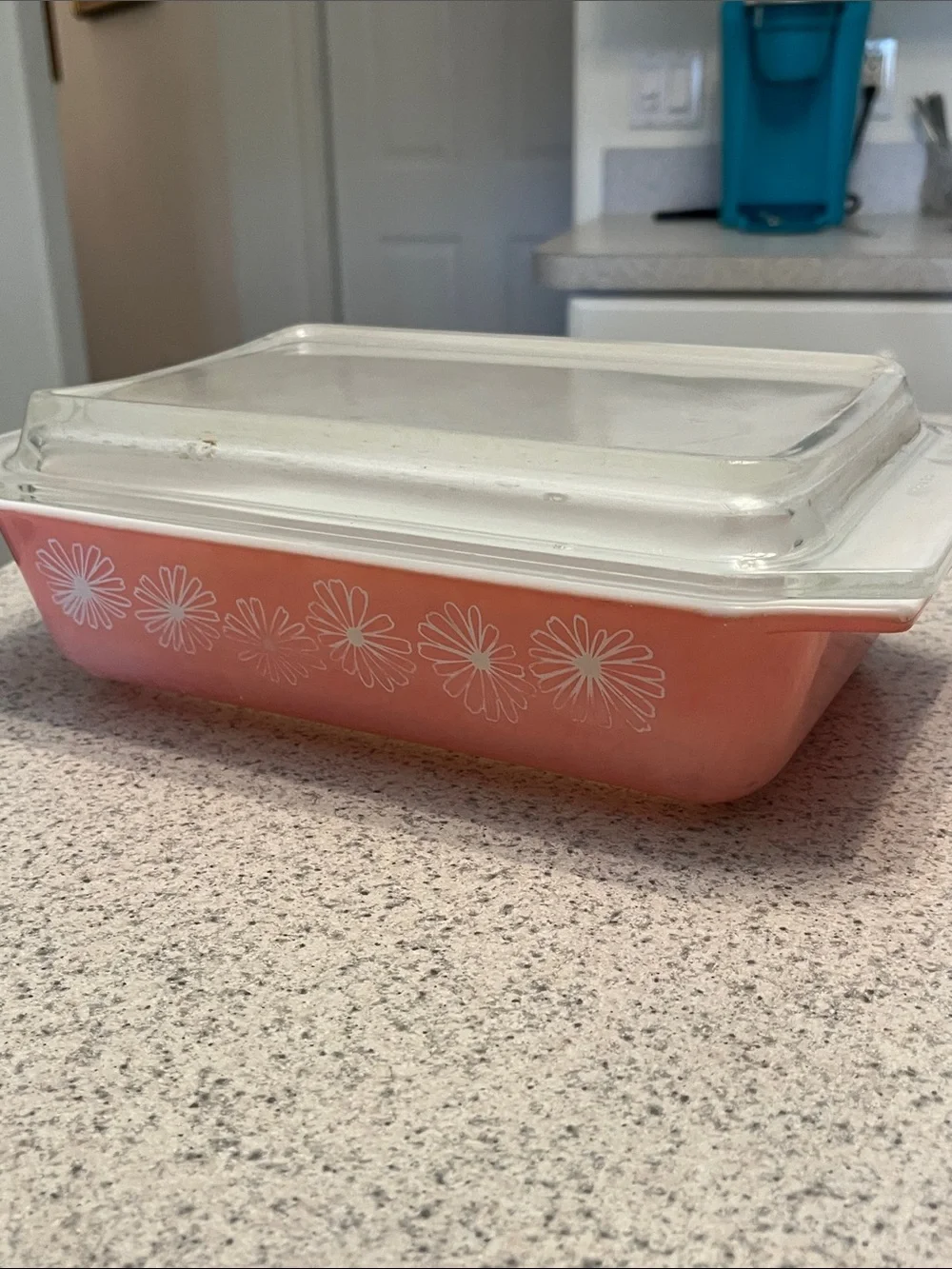 Pink Daisy Ceramic Baking Dish by Pyrex